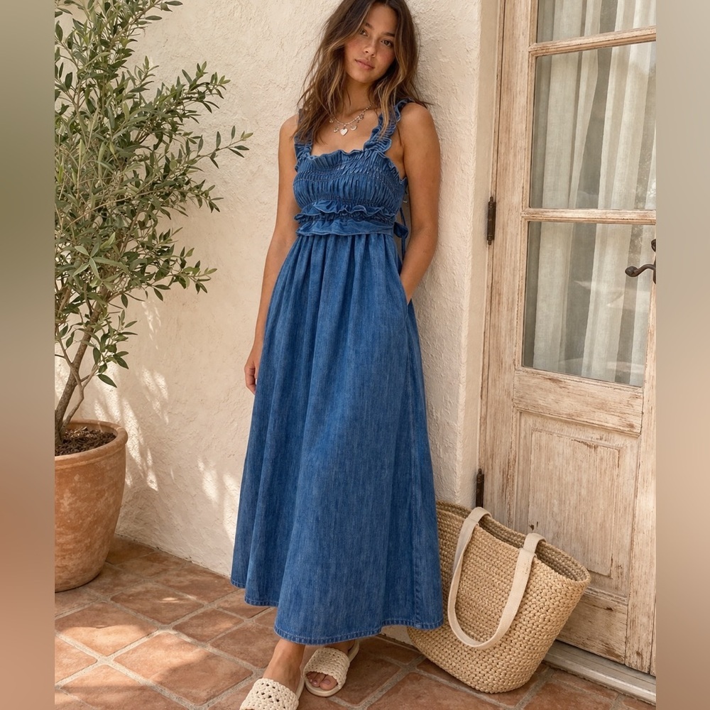 Urban Outfitters Kimchi Blue Denim Maxi Dress – NWT –